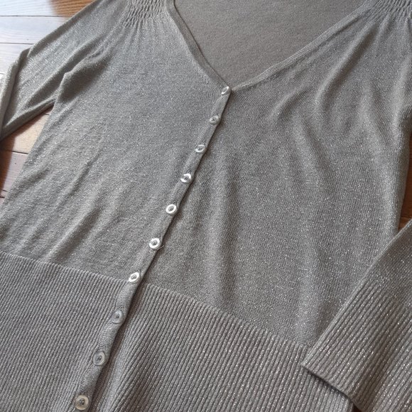 Suzy Shier Silver Sparkly Cardigan Medium - Picture 12 of 14